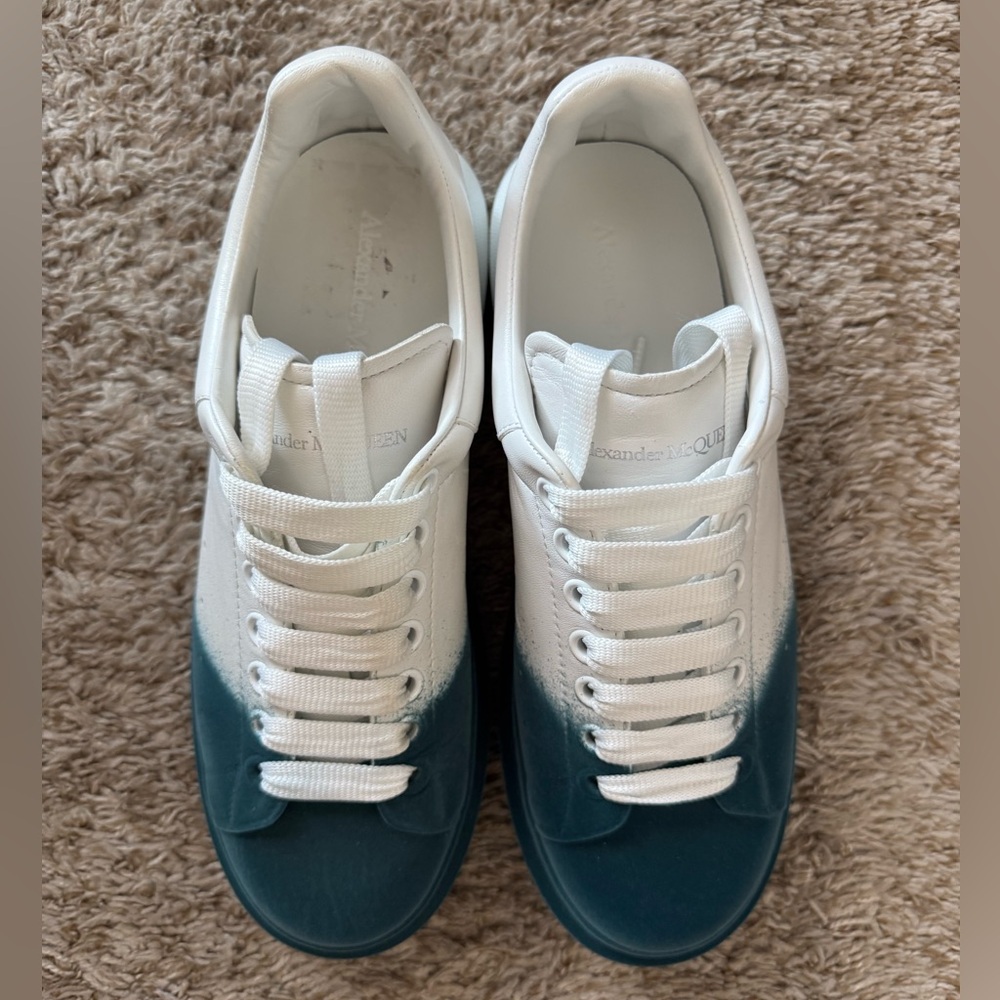 Alexander McQueen White and Green Sneakers